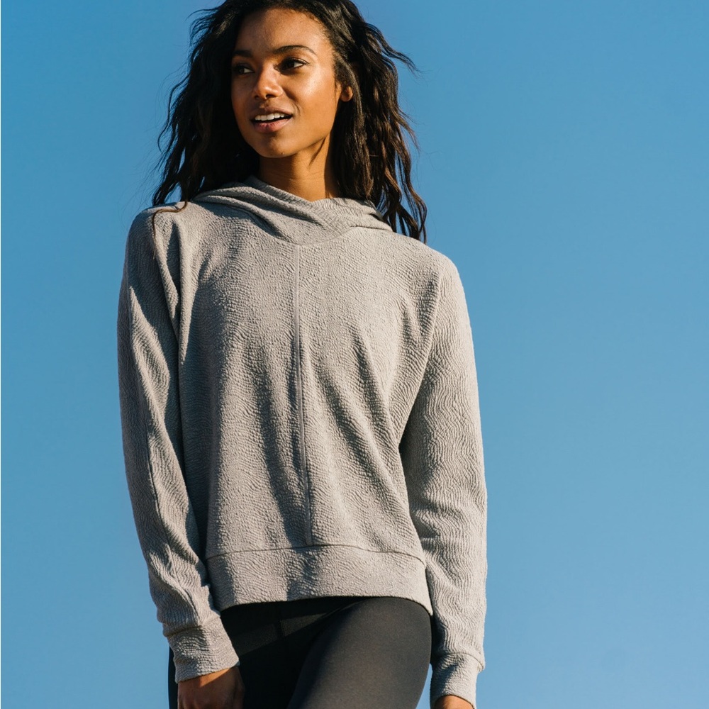 Zyia gray textured hoodie